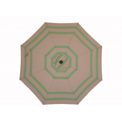 Premium Market Outdoor Patio Umbrella (Crank & Tilt)- Tan/Green Stripe   